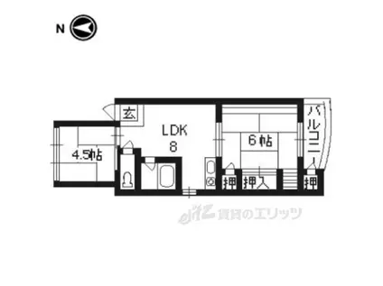 千映荘(2LDK/3階)の間取り写真