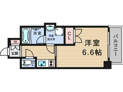 アスヴェル江戸堀(1K/3階)の間取り写真