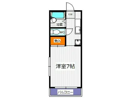 ロフティ京町(ワンルーム/1階)の間取り写真
