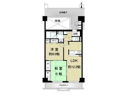 パデシオン宇治三室戸(2LDK/4階)の間取り写真
