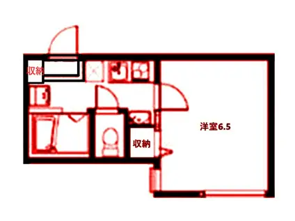 ホクレアA(1K/1階)の間取り写真