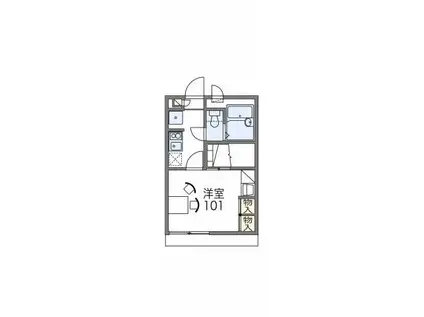 レオパレスハイムシード(1K/1階)の間取り写真