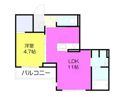 シャーメゾンSKIII(1LDK/2階)の間取り写真
