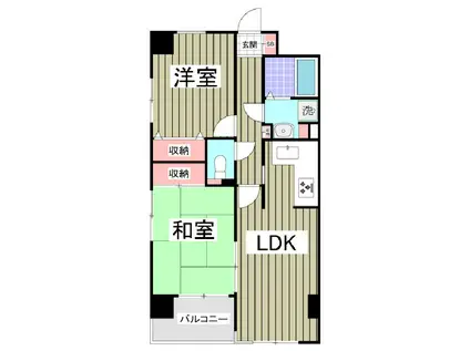都電荒川線 三ノ輪橋駅 徒歩4分 11階建 築29年(2LDK/3階)の間取り写真