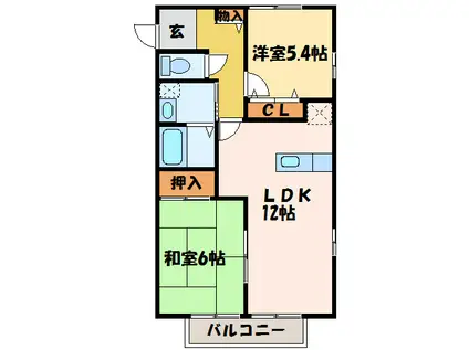 ロイヤルハウス西泉 壱番館・弐番館(2LDK/2階)の間取り写真