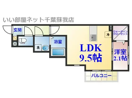 セミカ千葉寺(1LDK/2階)の間取り写真