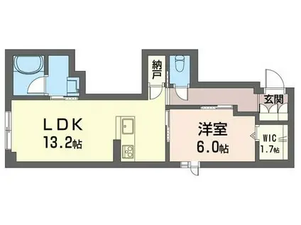 ファランシャノワール(1LDK/1階)の間取り写真