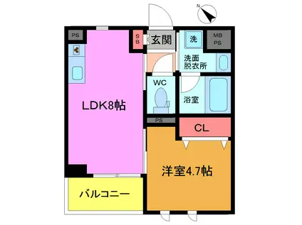 VERTU DOMICILE(1LDK/3階)の間取り写真