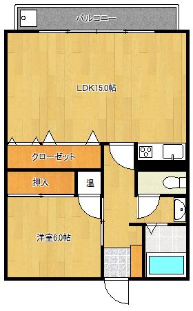 ライオンズマンション広島(1LDK/4階)の間取り写真
