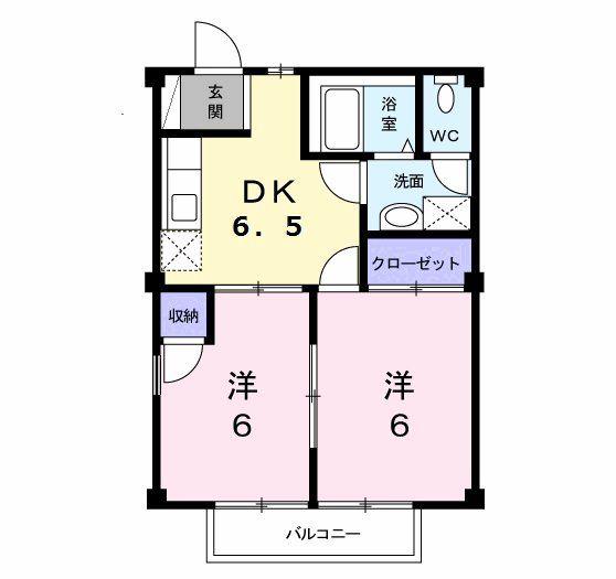 アネックス山王(2DK/2階)の間取り写真
