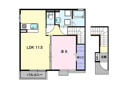エスペランサ(1LDK/2階)の間取り写真