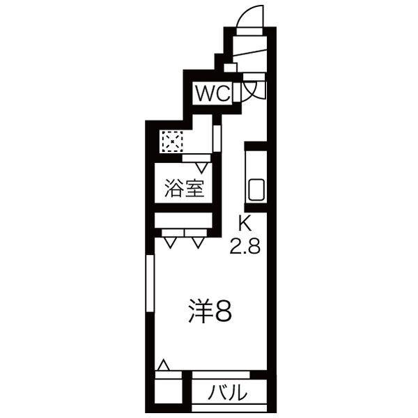GRIT 浪江(1K/1階)の間取り写真