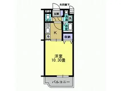 栄マンション(1K/2階)の間取り写真