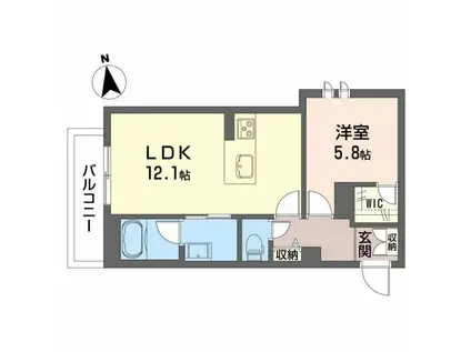 シャーメゾン アトリエール(1LDK/1階)の間取り写真
