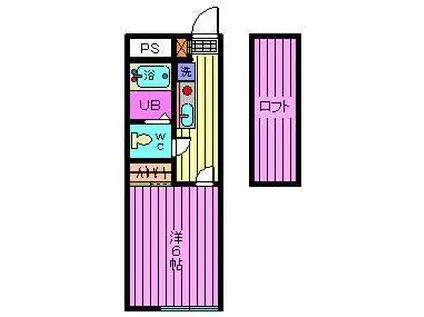 花梨I番館(1K/1階)の間取り写真