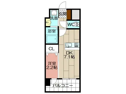 YSP八幡(1LDK/2階)の間取り写真