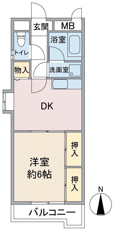フィープル一社(1DK/4階)の間取り写真