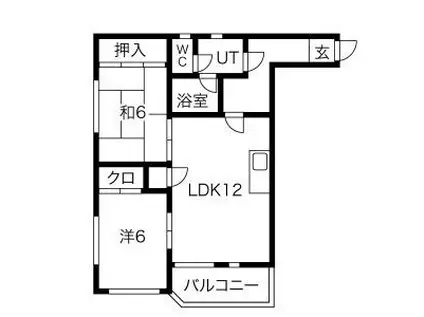 プリンセス高屋(2LDK/4階)の間取り写真