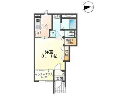 アラ・ミゾン(1K/1階)の間取り写真