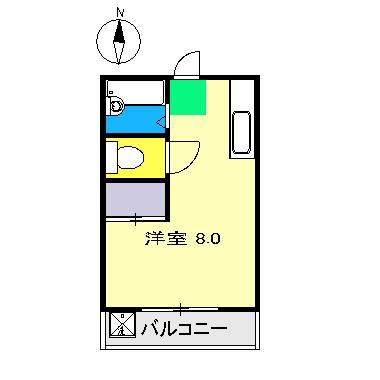 ハイツラベンダー(ワンルーム/1階)の間取り写真