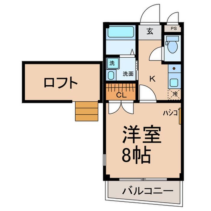 コーポ桜井 A(1K/1階)の間取り写真