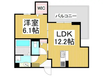 COUR18高宮E(1LDK/3階)の間取り写真