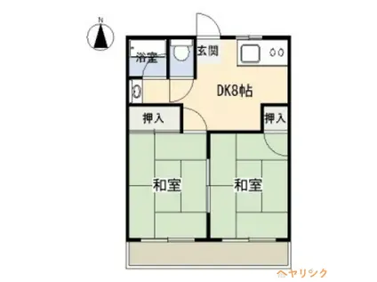 コーポ美香(2DK/2階)の間取り写真