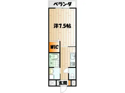 SALICE柳町(1K/3階)の間取り写真