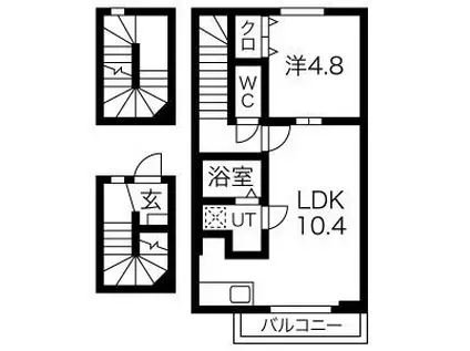 ROGER CONFORT III(1LDK/3階)の間取り写真