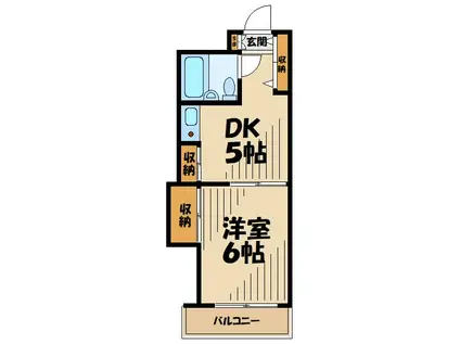 ブルーリーフ・K(1DK/4階)の間取り写真