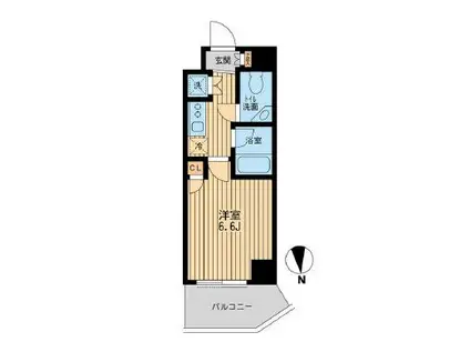 スペーシア池尻大橋(1K/2階)の間取り写真