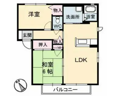 シャーメゾンプレシオンB棟(2LDK/2階)の間取り写真