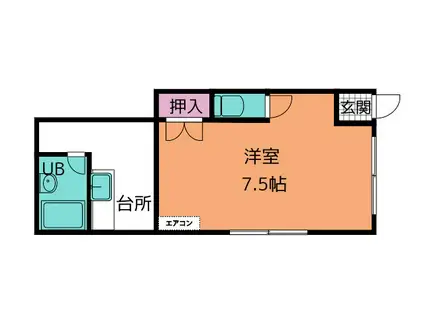 サマーハイツ(1K/1階)の間取り写真