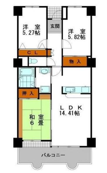 シャトゥ・ブランシェ(3LDK/3階)の間取り写真