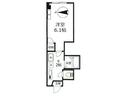 リナム中野(1K/3階)の間取り写真