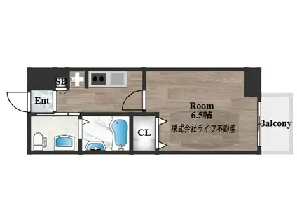 プレサンスNEO長堂アウローラ(1K/7階)の間取り写真