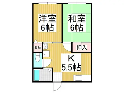 メゾン伊東A(2K/2階)の間取り写真