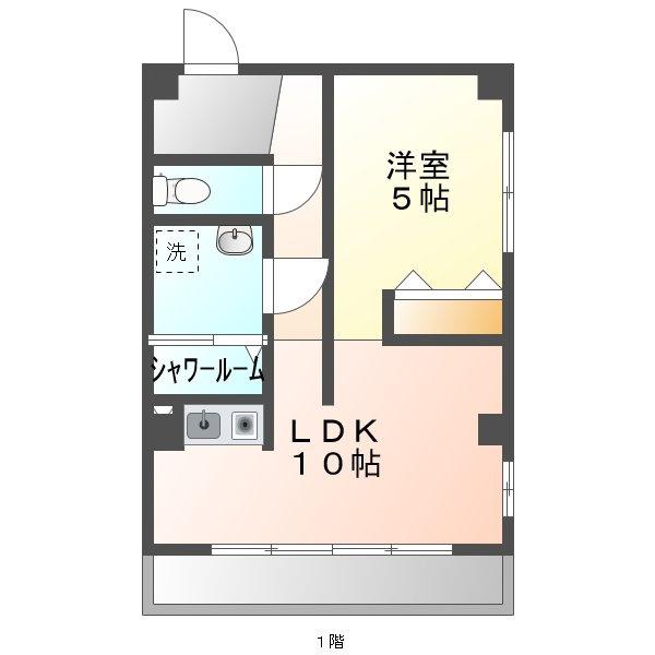 双葉マンション(1LDK/5階)の間取り写真