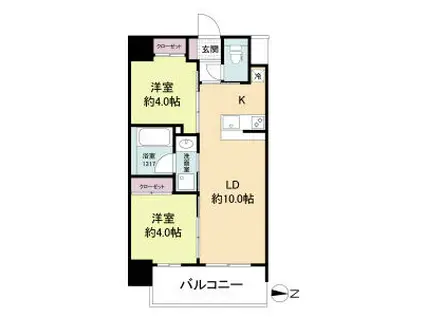 セレニテフラン新大阪(2LDK/7階)の間取り写真