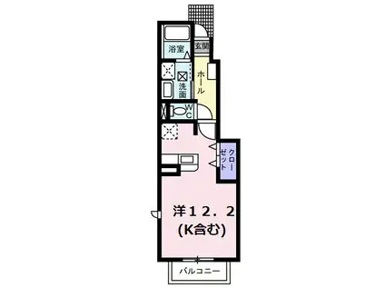 ベルシティSATOB(ワンルーム/1階)の間取り写真
