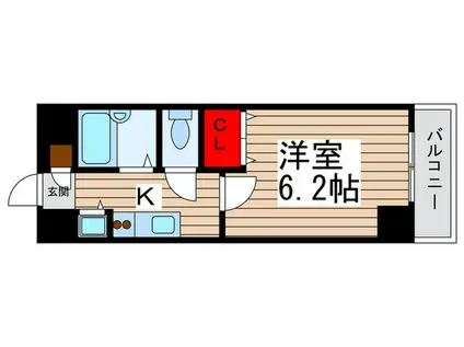 S・BUIL(1K/9階)の間取り写真