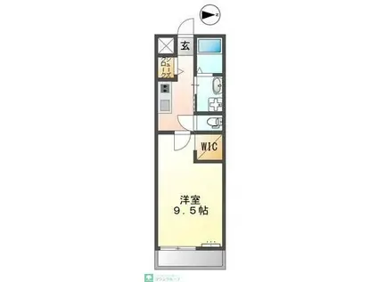 PRUNIER(1K/2階)の間取り写真