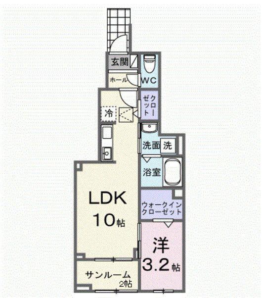 ＪＲ高崎線 北本駅 バス乗車時間：5分 最寄りバス停で下車 徒歩3分 3階建 築1年(1LDK/1階)の間取り写真
