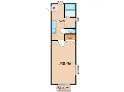 サンガーデンIII(1K/2階)の間取り写真