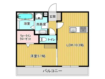 アルフィーネII(1LDK/2階)の間取り写真