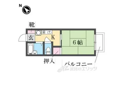 メゾンアン(1K/1階)の間取り写真