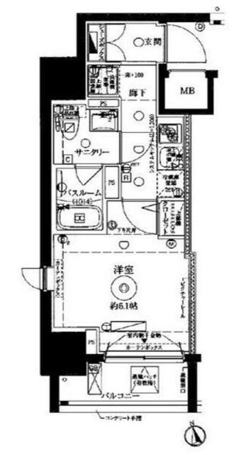 CREVISTA大森(1K/5階)の間取り写真