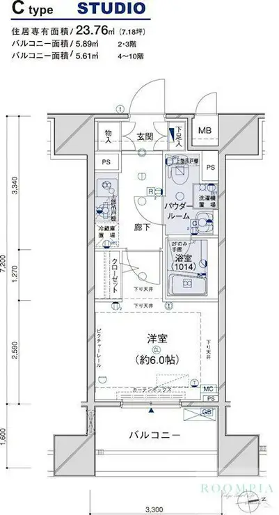 メインステージ江戸川橋III 6階階 間取り