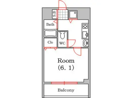 プレサンス難波OCAT前(1K/9階)の間取り写真