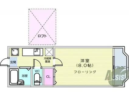 ホワイトキャッスルOZAWA(1K/1階)の間取り写真